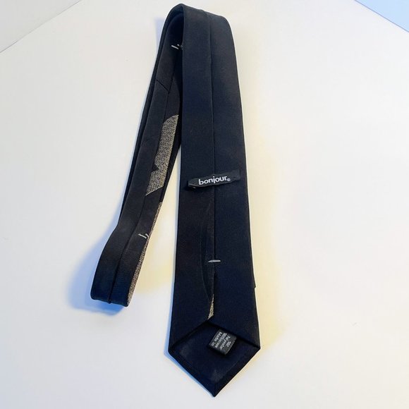 Vintage Bonjour Black Tie with Abstract Design - Picture 4 of 7